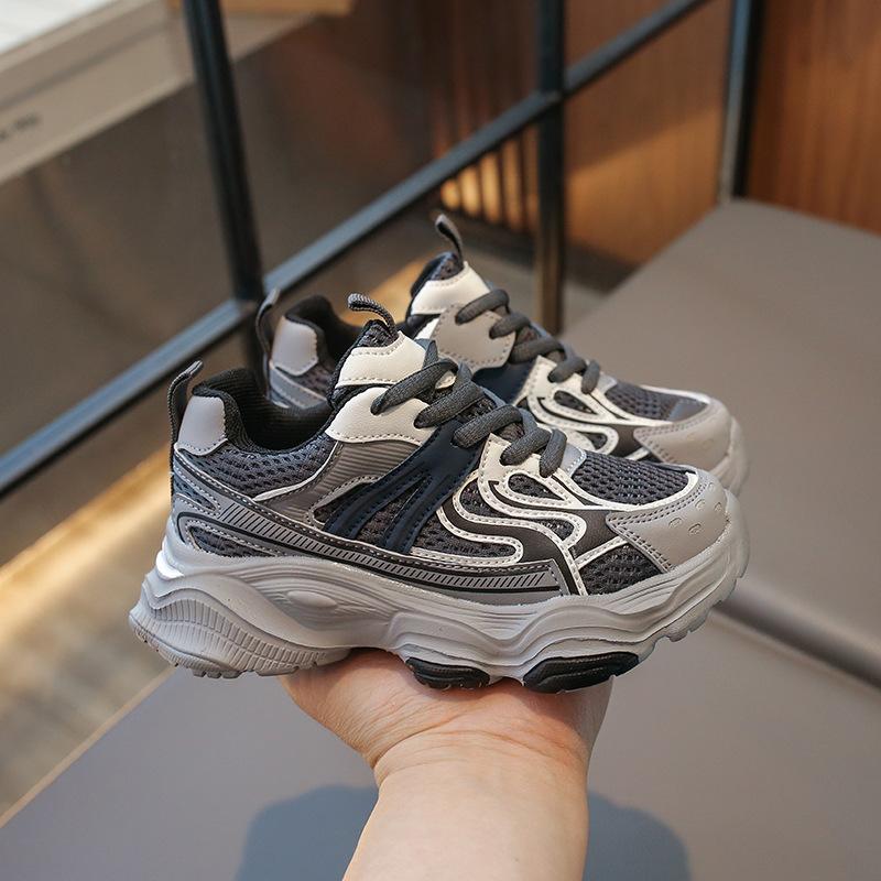 2025 spring new children's dad shoes mesh breathable trendy brand light fashion super soft big boys sports shoes