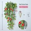 Decorazione con Rampicante di Rose da Appendere a Parete per Interni - Cesto di Fiori Artificiali per Soggiorno