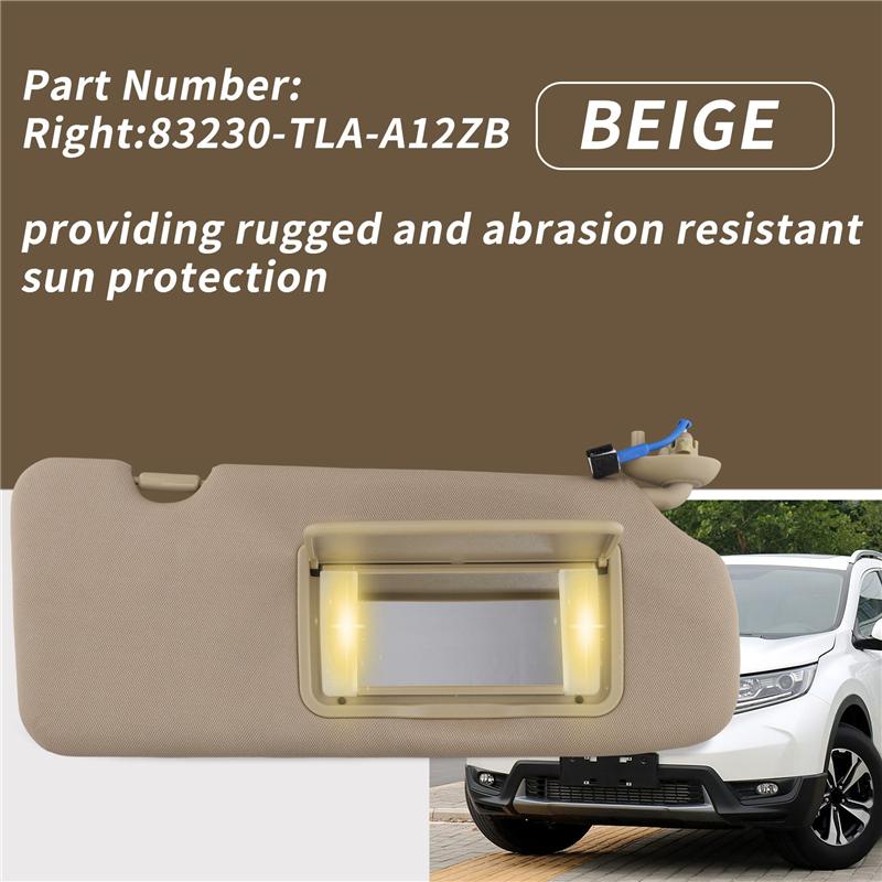 ABLZ-Sun Visor Assy Sun Protection Sun Shielding Visor For Honda CR-V CRV 2017 2018- Beige Right