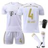 2223 Bayern Away White Nr. 17 Mane 4 Dericht 25 Muller Trikot Fußball Uniform Set Sportbekleidung