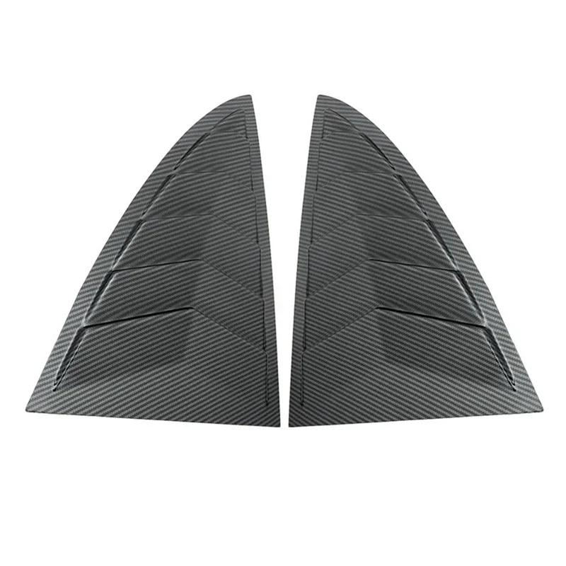2PCS Car Rear Triangle Window Shutters Sunshade Decoration Accessories For Tesla Model 3 Highland 2024 Bright Carbon Fiber ABS