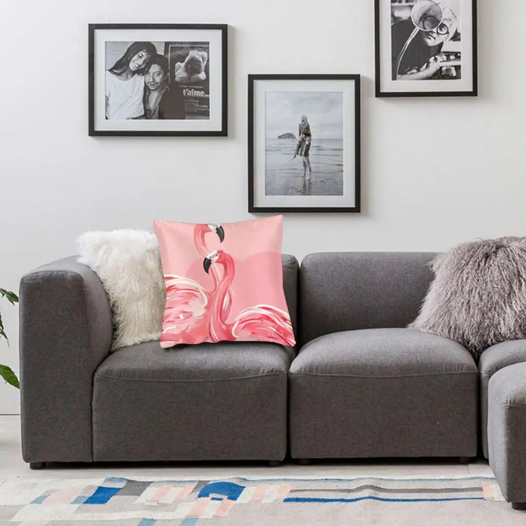 Federa per Cuscino San Valentino Amore Fenicottero Poliestere Stampato Copricuscino Decorazioni Copricuscino da Lancio Casa Cerniera ''