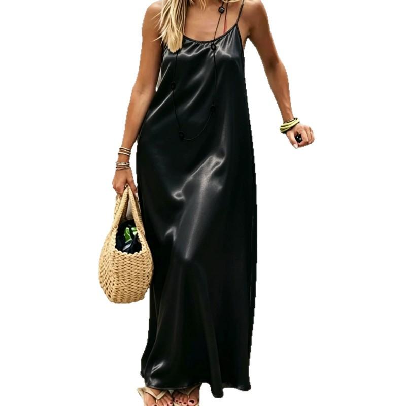Long Backless Sleeveless Wrap Dress Women 2026 Loose Fit Casual Beach Vacation