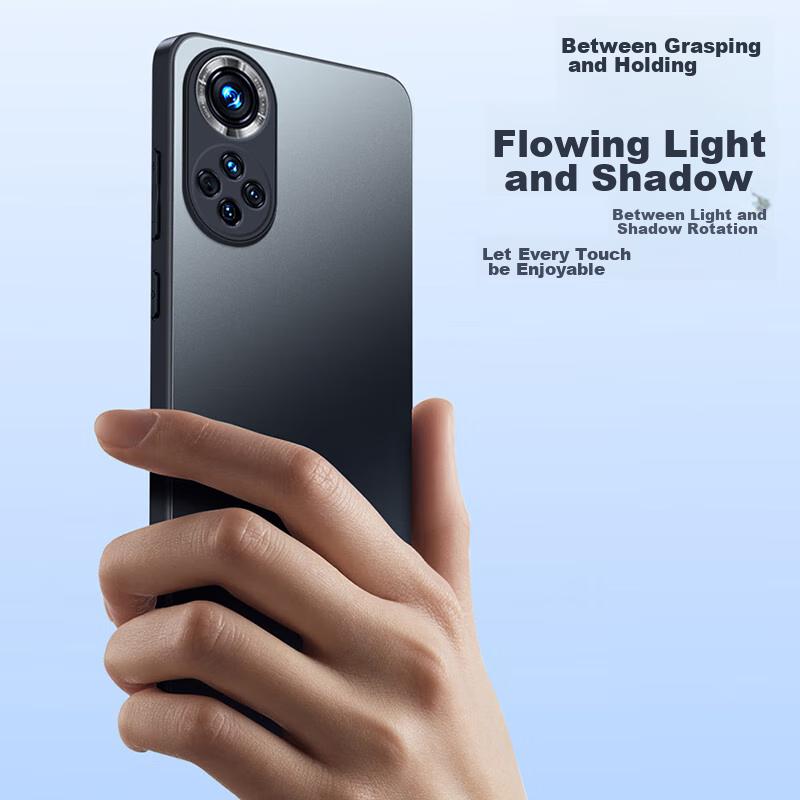 Etui na telefon do Huawei Nova 9, Ochronne etui do Huawei Nova 9, Pełna ochrona obiektywu, Ultra cienkie luksusowe matowe silikonowe, Odporne na wstrząsy, Proste, Grafitowy czarny