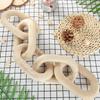 DIY Wood Chain Hanging Decor Simple Unique Chain Link Shape Wall Ornament for Living Room Bedroom Home Office Bar Rustic Style