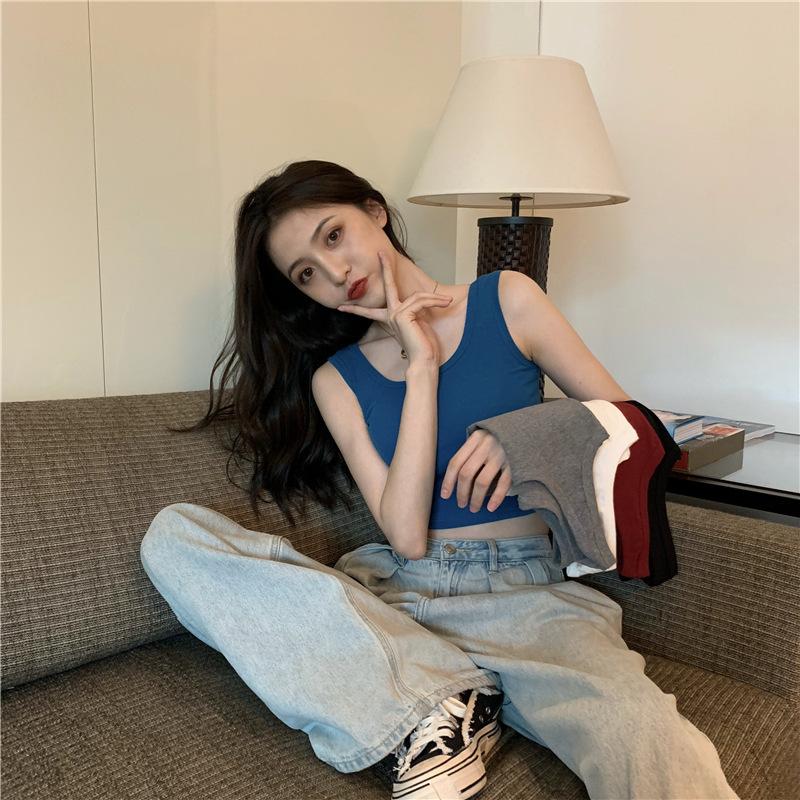 High-waisted Short Navel-exposed Design Sense, Niche Outer Wear, Small Suspender I-shaped Vest, Women's Sleeveless Top