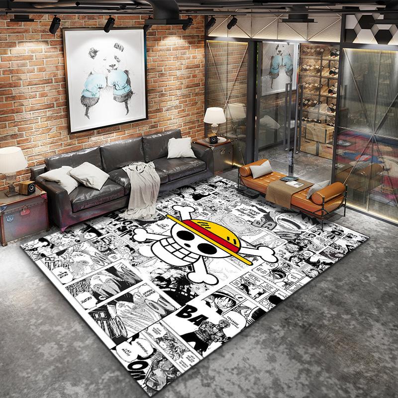 One Piece Straw Hat Pirates Carpet Rug For Living Room Bedroom Home Sofa Decoration,kids Play Nonslip Floor Mat