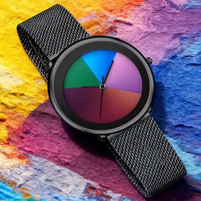 New Fashion Watches Men Luxury Casual Quartz Wristwatches 30M Waterproof Mesh Strap Colorful Womens Watch Reloj Hombre