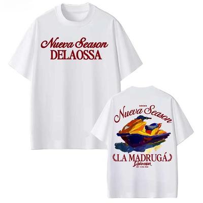 Rapper Delaossa NUEVA SEASON La Madruga Merch T Shirt for Men Women Hiphop Streetwear Oversized Tops Cotton TShirt