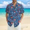 Herre Casual Casual Independence Day Print Kortarmet Skjorte