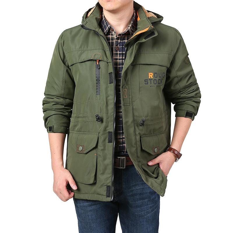 Spring and Autumn Men's Casual Jacket Autumn and Winter Outdoor Multi-Pocket Quick-Drying Mountaineering Suit Fleece Men's Jacket