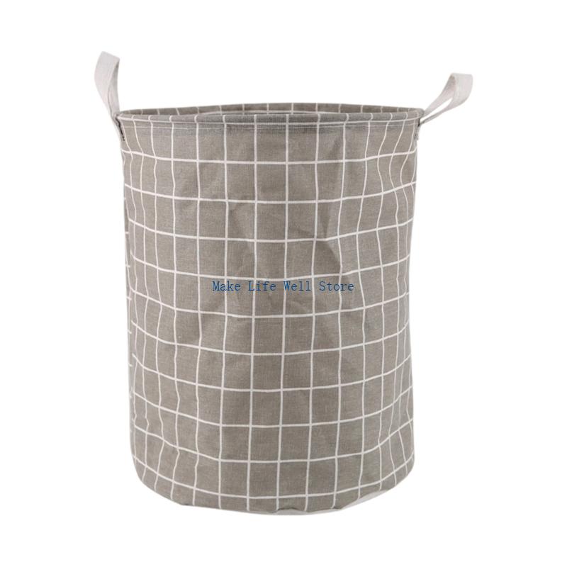Household fabric dirty clothes basket storage basket, circular cotton and linen dirty clothes basket