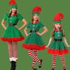 Hat Green Elf Costume Socks Christmas Party Accessories Christmas Cosplay Costume  Kids and Adults