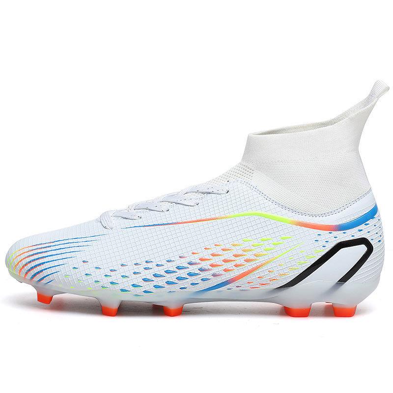 Overseas children's football shoes men's high-top adult student long nails artificial grass women's broken nails football shoes