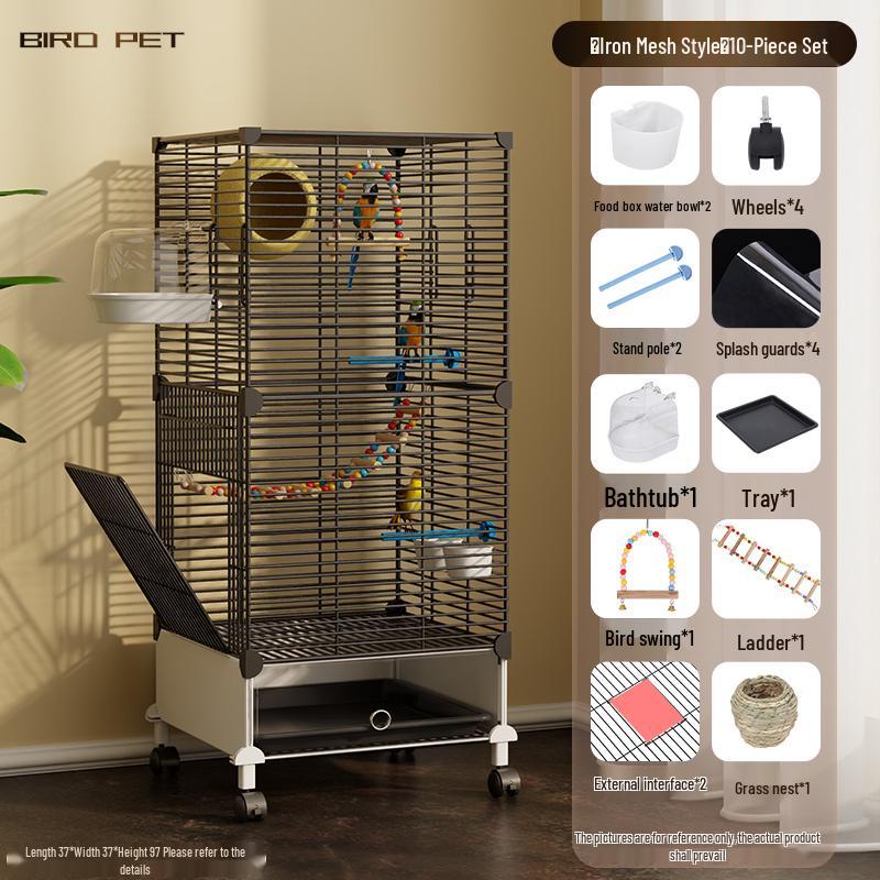 Luxury Large Bird Cage for Cockatiels, Budgerigars, Parrots with Breeding Box