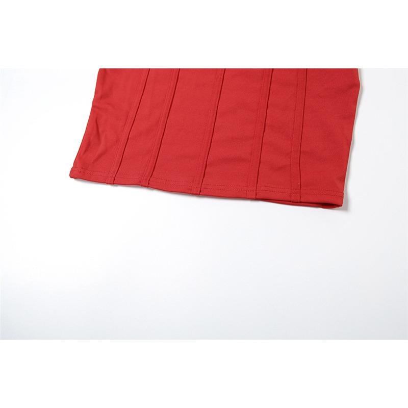 Fall Women's Solid Color Slim-fit Street Fashion Straight-neck Strapless Dress