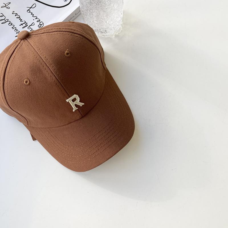 R Letter Baseball Cap Children Spring and Autumn Thin Niche Street Card Sunshade Sunscreen Couple Cap