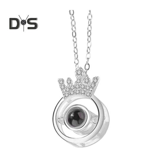 Picture Necklace Personalized Photo Projection Necklace Memorial Valentine's Day Birthday Gifts for Wife Girlfriend