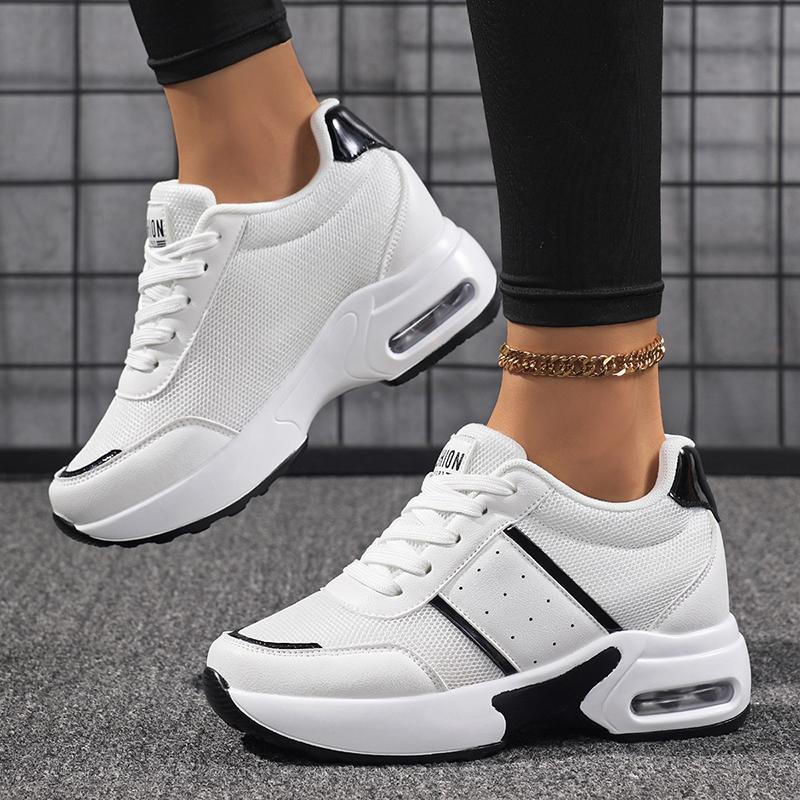 TUINANLE Leather Height Increasing Insole Comfortable Platform Sneakers Casual Women's Shoes Chunky Sneakers