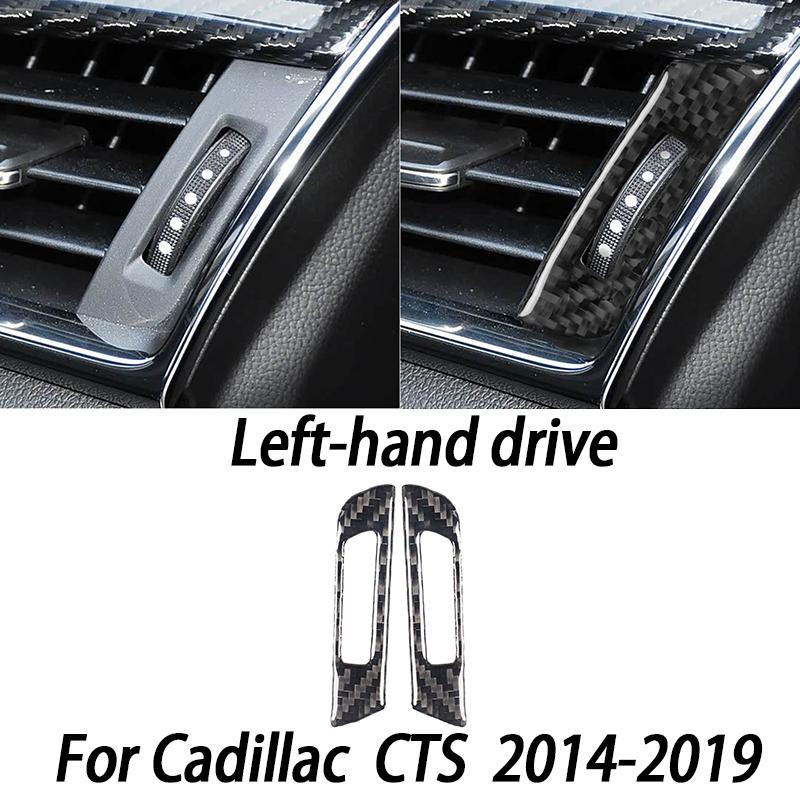 Carbon Fiber Car Interior Accessories Center Console Panel Door Handle Gear Shift Decorative Stickers For Cadillac CTS 2014-