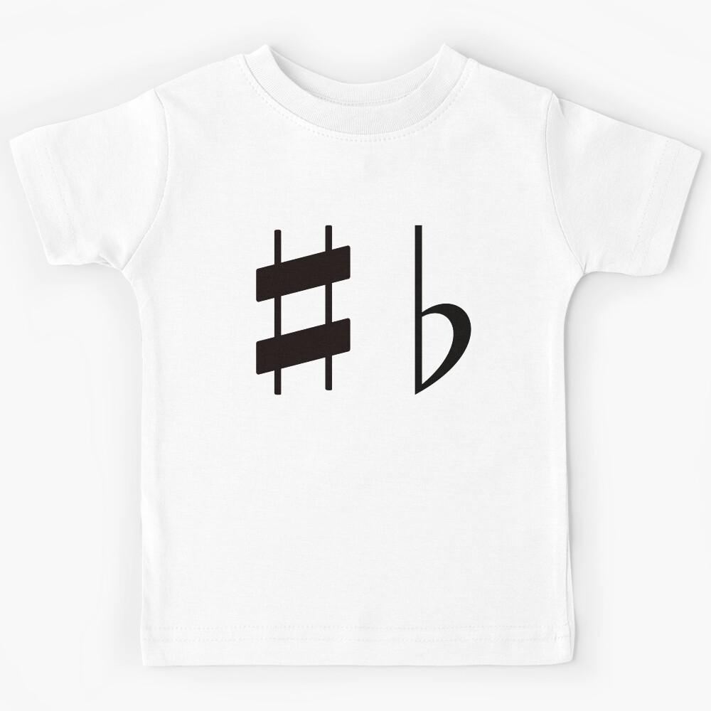Sharp Flat Music Symbols Kids T-Shirt 100