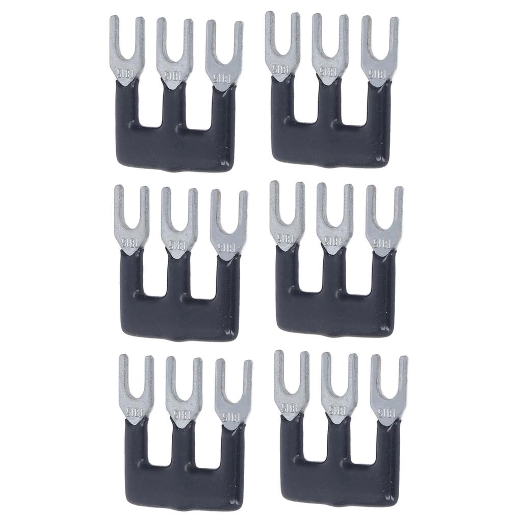 20Pcs Black Jumper Block Terminal Strip Red Copper Fork Type Terminal Strip for TB Series 15A 400V TB 1503