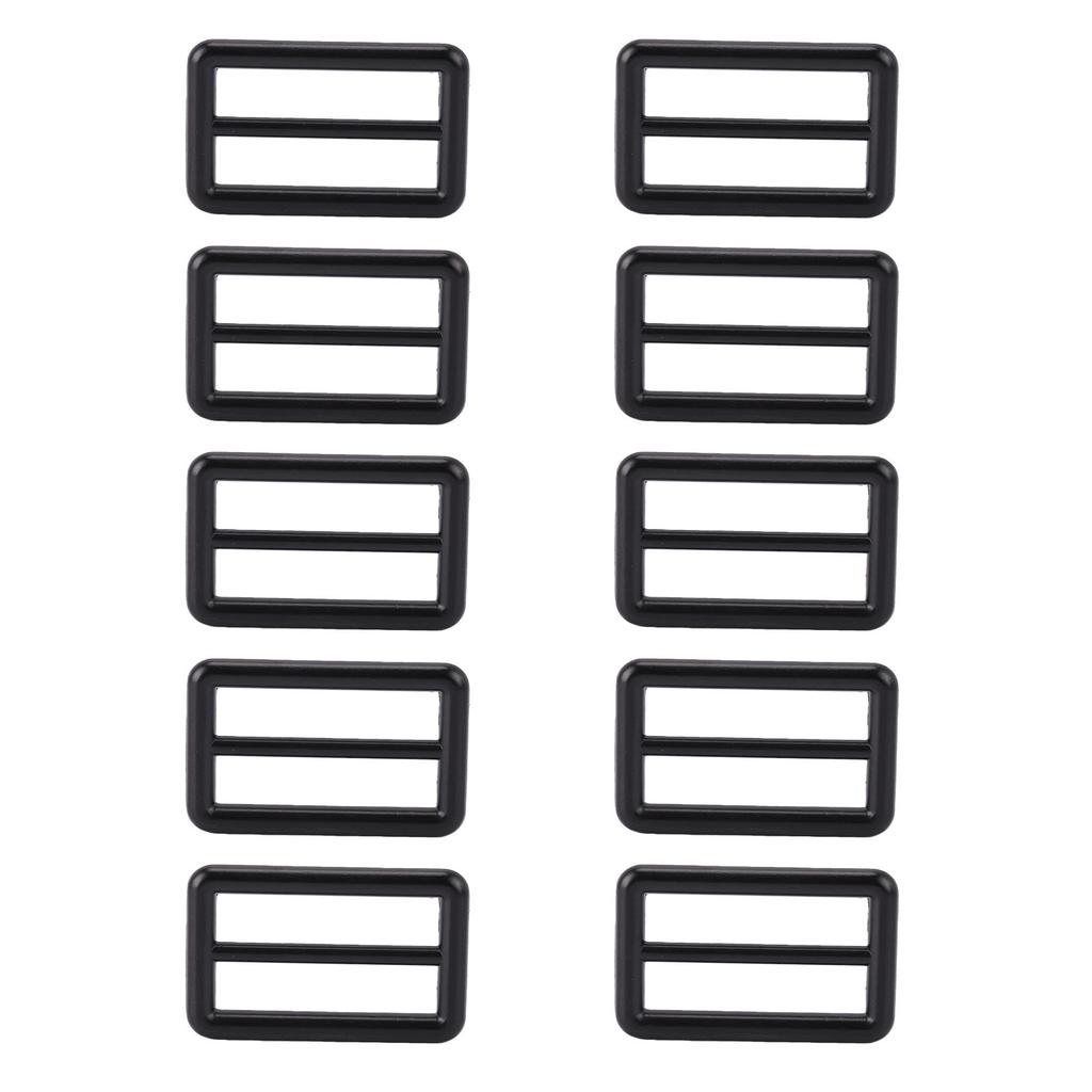 10 Stück Tri-Glide Schnallen 4,8x3cm Legierung Befestigungsschieber für Gürtel Taschen Gurtband Riemen DIY Basteln Schwarz
