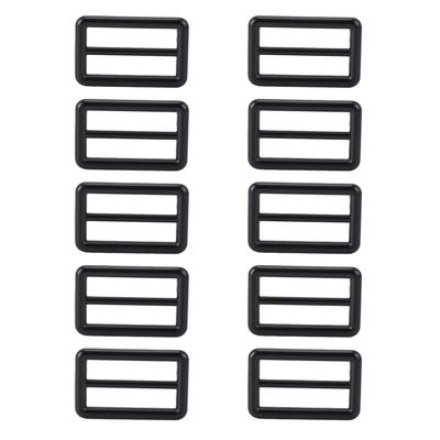 10PCS Tri Glides Buckles 4.8x3cm Alloy Fasteners Slider for Belts Bags Webbing Strap DIY Crafts Black