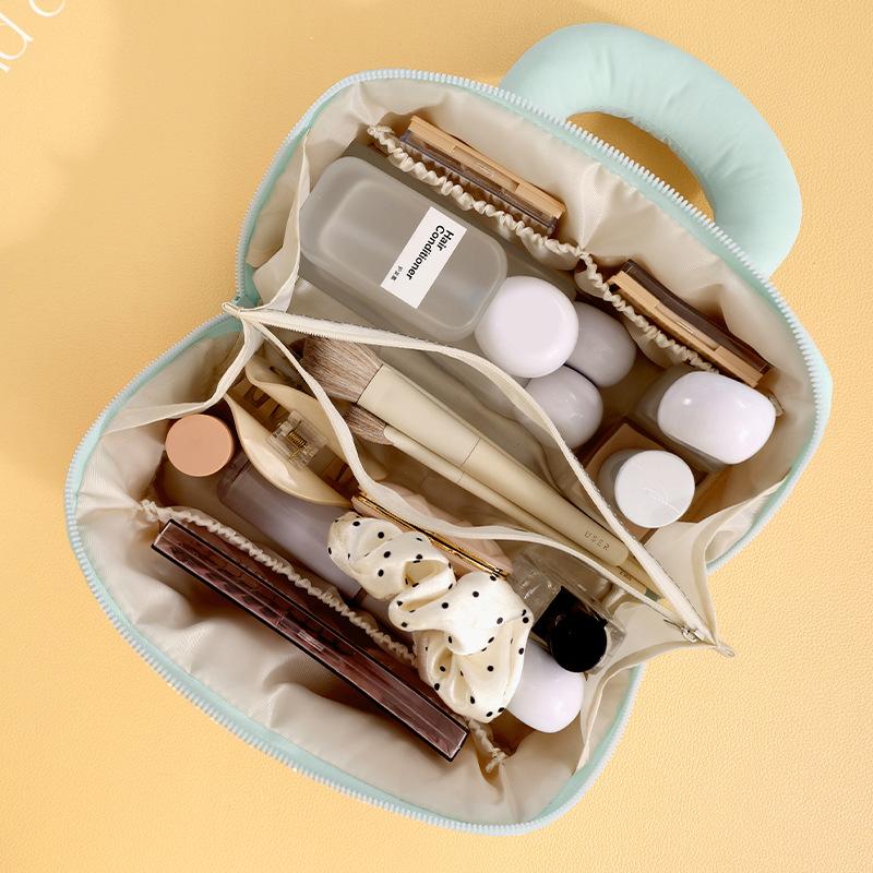 Storage Bag Double Zipper Handheld Cosmetics Makeup Storage Bag