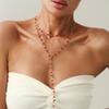 Copper Crystal Necklace Silver Clavicle Chain Unique Sweater Chain  Party Jewelry