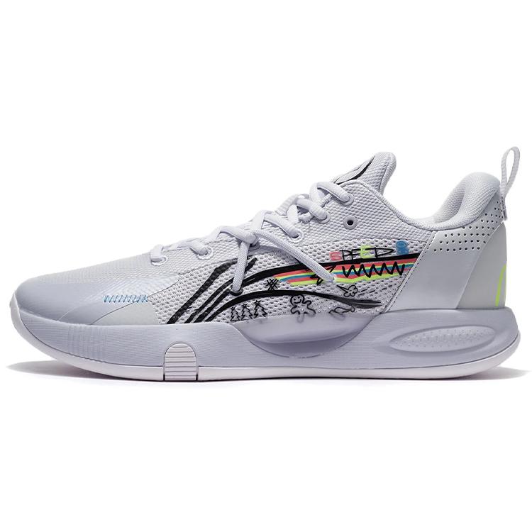 New LiNing Speed 8 Cushioning Anti Slip And Wear Resistant Coverage Support Low Top Basketball Shoes Light Frost Blue ABPS003-4