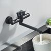 Black Wall Mounted Kitchen Faucet 360 Rotating Spout Single Handle Bathroom Kitchen Mixer Tap Brushed Nickel Hot Cold Tap