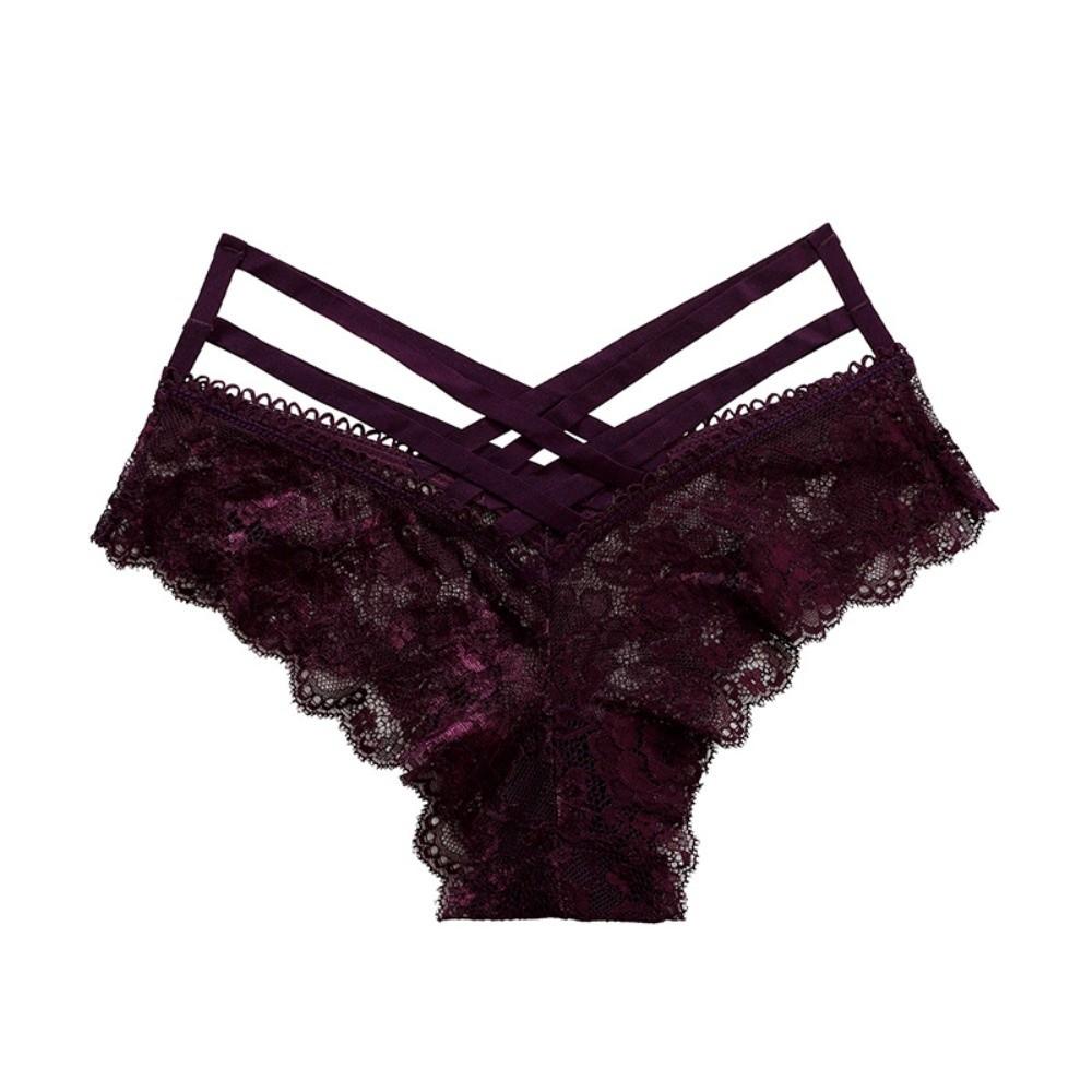 Underwear Women Lace Floral Thong Low-Rise T-back Panties Lace Solid Briefs Daily Wear