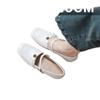 Mary Jane single shoes women's thick heel inner height increase 6CM soft sole retro loafer small leather shoes commuter white size 33