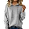 Women S Loose Fit Hooded Knit Pullover Sweater Long Sleeve Solid Color