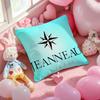J-JEANNEAU logo Cushion Cover Pattern Printed Pillowcase for Living Room Sofa Cushion Cover & Bedroom Decor