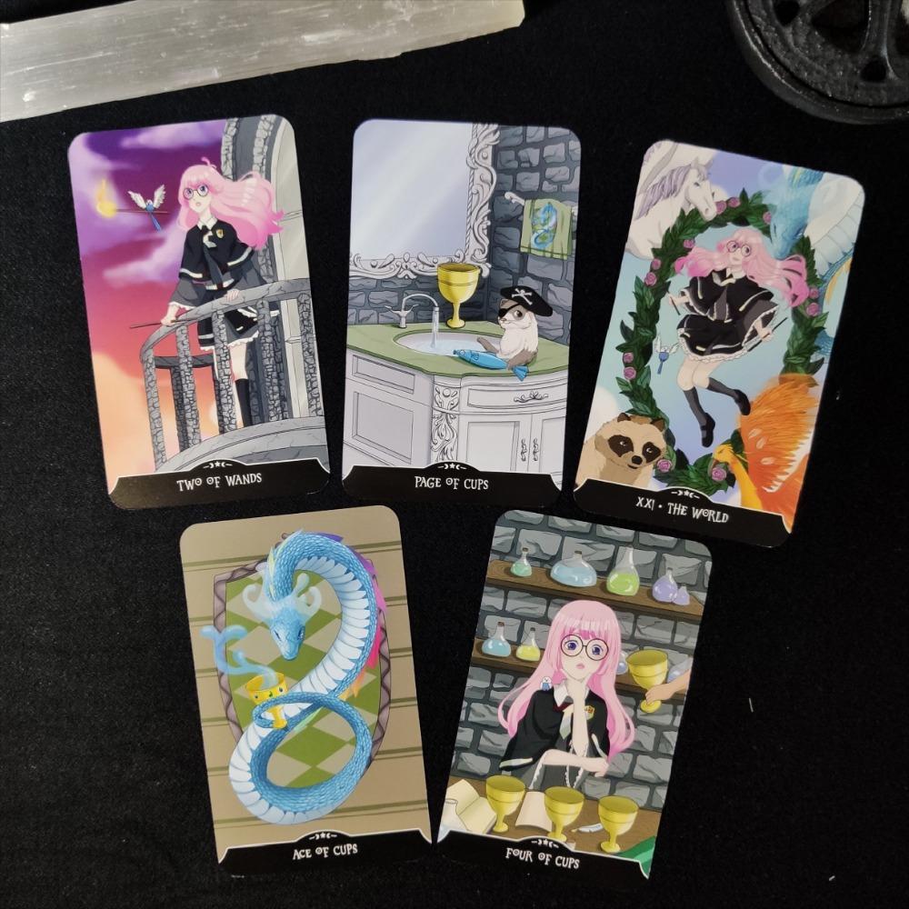 12*7cm Witchling Academy Tarot Deck 78 Pcs Tarot Cards Featuring Whimsical Artwork and Inspiring Insights Based On Rider System
