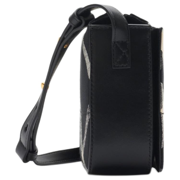 Burberry Snip Brushed Metal Accessories Polyester Crossbody Shoulder Bag Women bags Black 81033771
