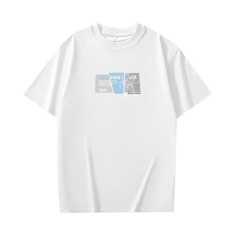 Retro Short Sleeved T-shirt for Men's Summer Fashion Brand Pure Cotton T-shirt with Fashionable Pattern