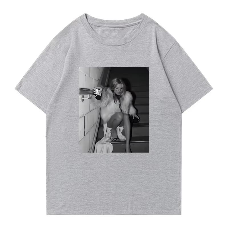 Fashion Kate Moss Vintage Graphic Street Hip Hop Short Sleeve Tshirts Unisex Women 100 Cotton Oversized Summer Tee Shirt Unisex