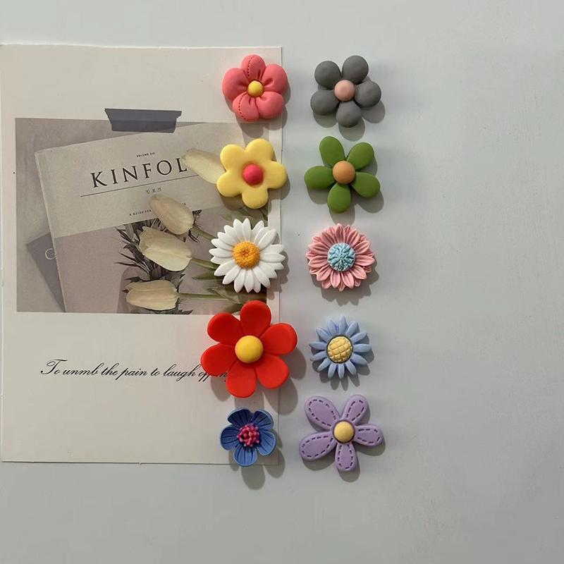 10Pc Candy Flower Frosted Plastic Fridge Magnets Creative Korean 3D Magnets Cartoon Magnet Home Decore Creative Magnetic Sticker