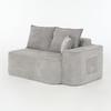 Comfortable 2-Person Sofa without Assembly, Soft Sofa with Cushions & Side Pockets, with Side Pockets, Grey