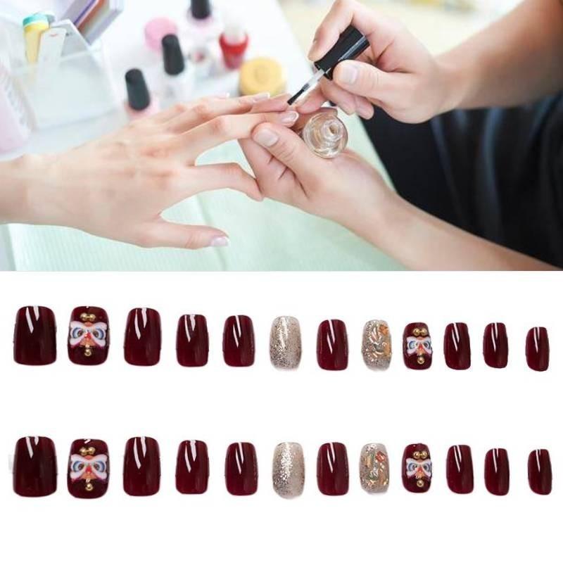 Wholesale Lion Dance Nail Art Gems Wearable Nail Stickers Jp101 Iron Bangs Sparkling Sweet Style Cartoon