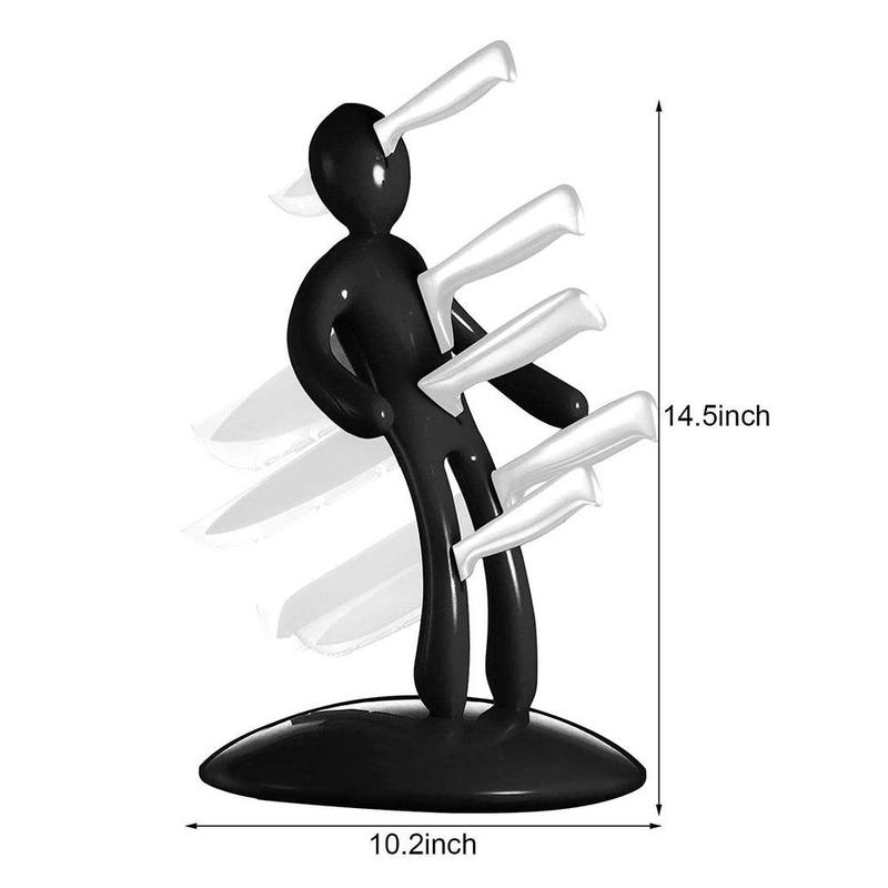 

Креативный органайзер для хранения кухонных столовых приборов, гуманоидная подставка для ножей, костюм, настольная модель, украшения, подарок (без ножа) чёрный