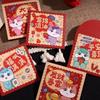 6Pcs Paper 2026 Horse Year Red Envelope Mini Cartoon Spring Festival Red Envelopes Blessing Traditional Gift Envelopes