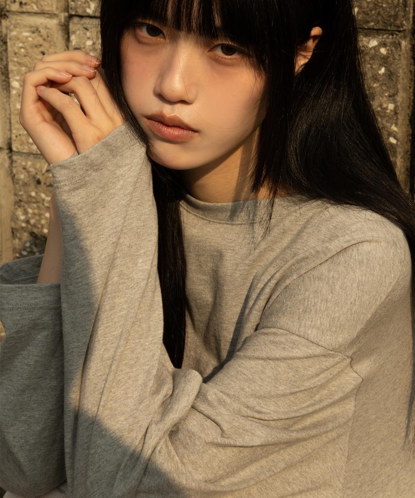 BOUNDARY Layered Contrast Long Sleeve [Gray]