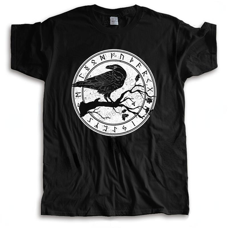 Havran Odina Norské runy Tetování Tričko pro Unisex Unisex Móda Grafická trička Krátký rukáv Viking Ragnar Letní chladivé topy Tričko