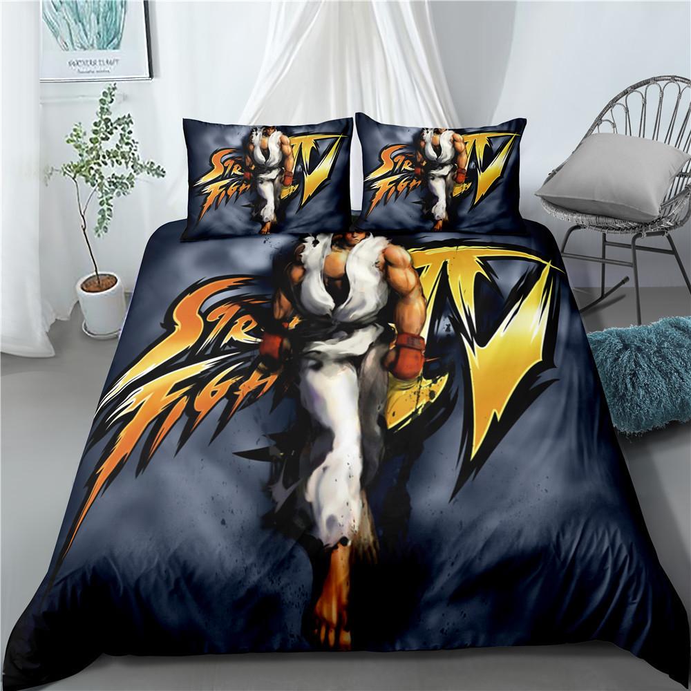 3D Digital Printing Quilt Set Three-Piece Game Cartoon