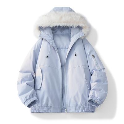 Parker Workwear Bavlněné oblečení Pánská a dámská sekce Podzimní a zimní Vlasový límec Bavlněná bunda Zesílené Párové modely Bavlněná bunda s kapucí