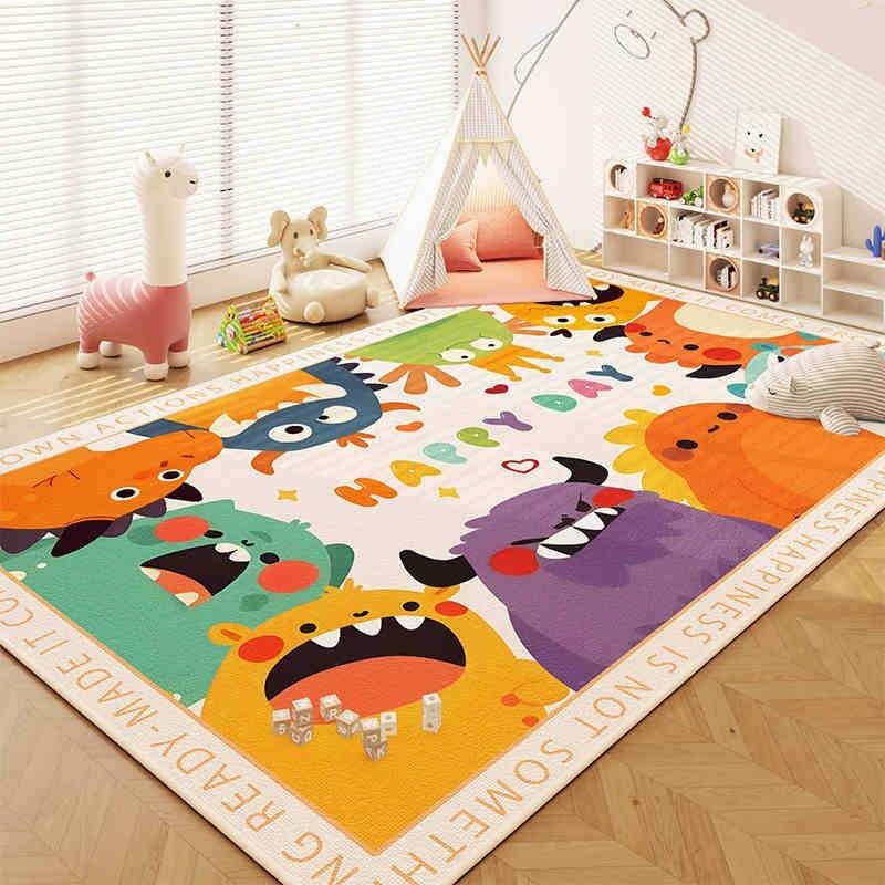 Cartoon Cute Pattern Child Carpet Living Room Sofa Bedroom Game Study Bathroom Entrance Door Mat Non-slip Kid Home Decor Rug